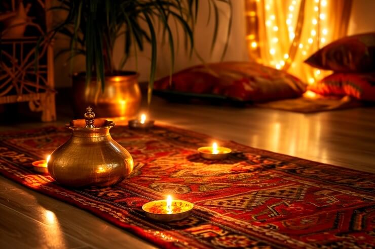 Décoration orientale pour une séance de massage