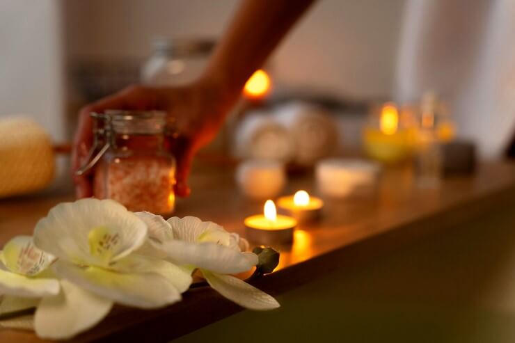 Préparatif pour séance de massage